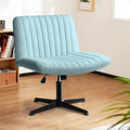 Lemberi Fabric Padded Desk Chair No Wheels, Armless Wide Swivel Home Office Desk Chair,120°Rocking Mid Back Ergonomic Computer Task Vanity Chair For Office, Home, Make Up,Small Space, Bed Room