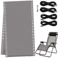 Zero Gravity Chair Replacement Fabric 17' W X 63“H, Reclining Patio Gravity Chairs Repair Cloth With 4Pcs Replacement Cord Laces, Chair Repair Cord Kit For Outdoor Lounge Chair