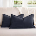 Zwjd Navy12X20 Pillow Covers Set Of 2 Chenille Pillow Covers With Elegant Design Soft And Luxurious Decorative Throw Pillows For