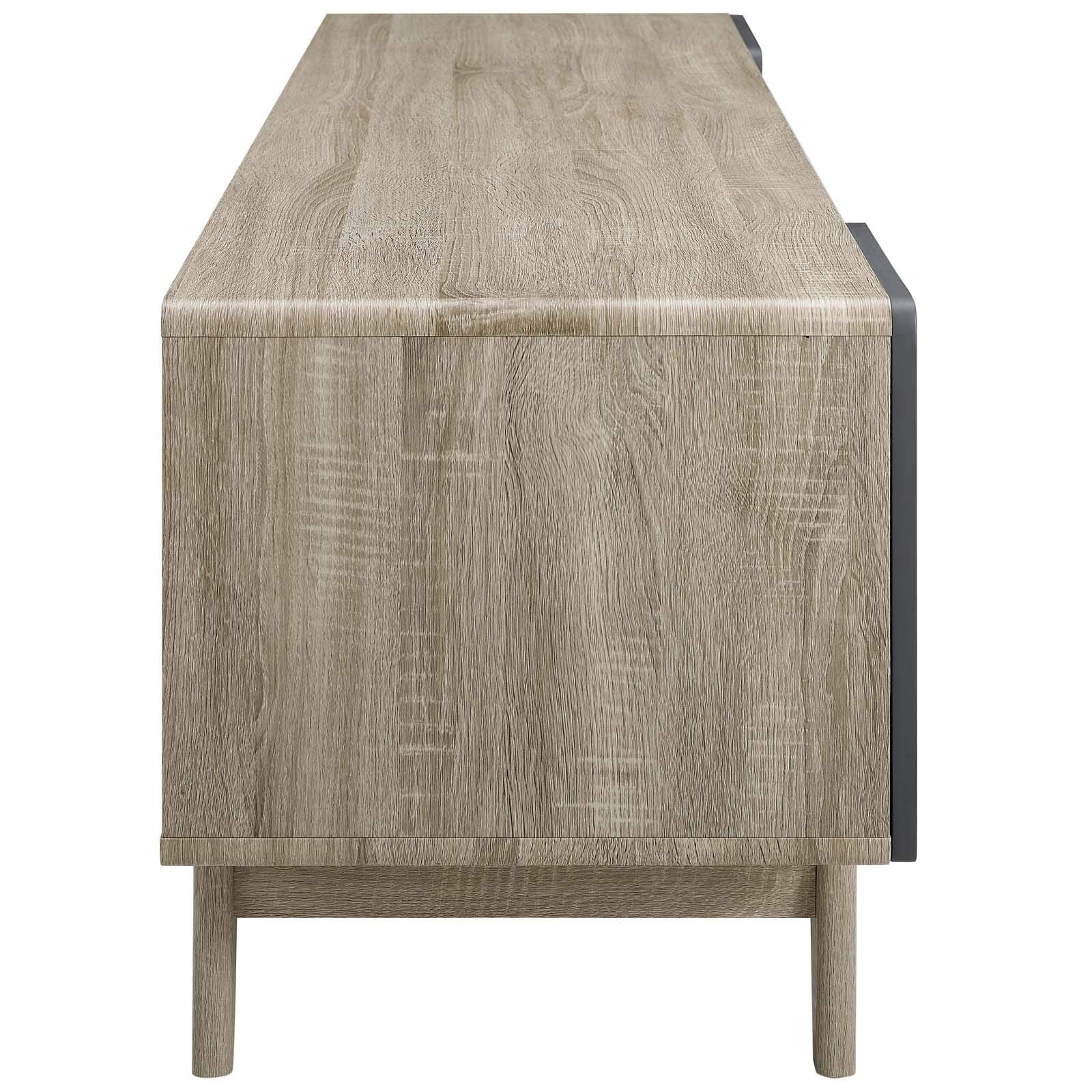 Modway Tread 70&quot; Mid-Century Modern Media Console Entertainment Tv Stand In Natural Gray