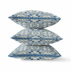 HomeRoots Light Green Blue Broadcloth 20â€ Gray Indigo Paisley Indoor Outdoor Throw Pillow