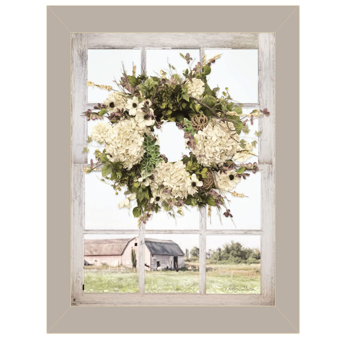 Pleasant View 1 Gray Framed Print Wall Art