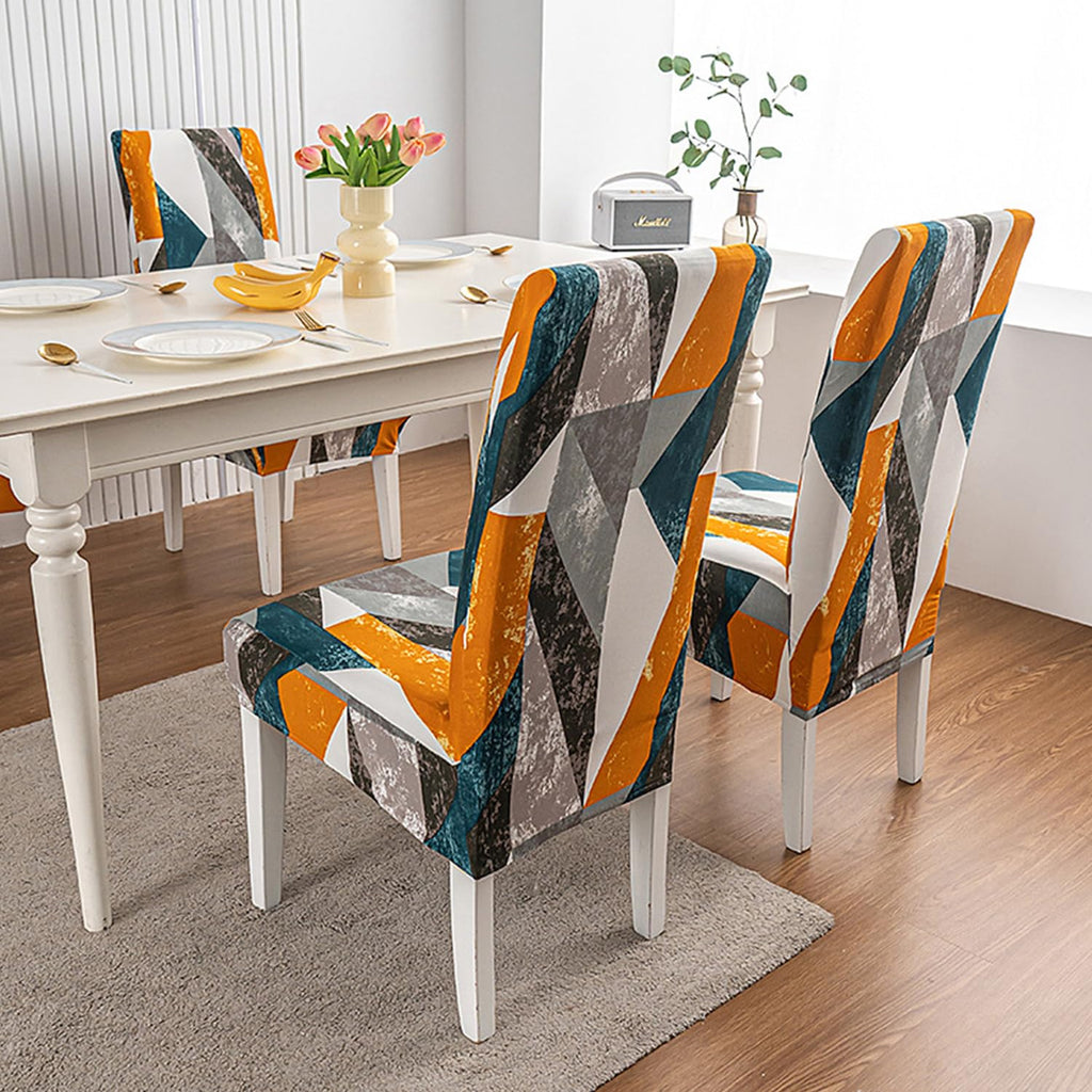 Hzdhclh Chair Covers For Dining Room Set Of 4,Stretch Spandex Geometric Parsons Chair Slipcover 4 Pack,Washable Anti-Dust Chair