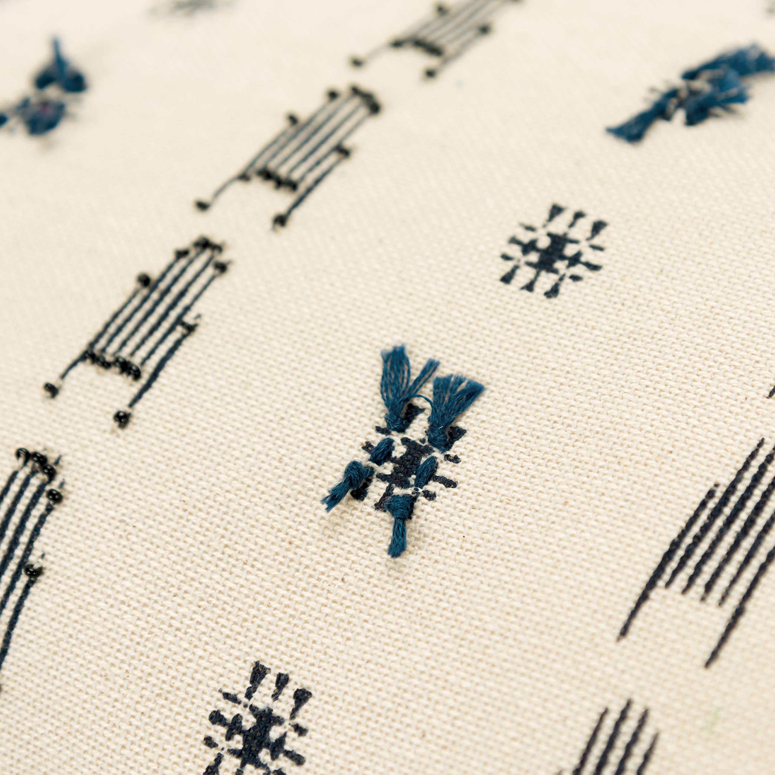 Rizzy Home Geometric 14&quot; x 26&quot; Down Filled Pillow with Cotton Cover-Natural