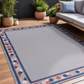 Beverly Rug Outdoor Rug 8X10 Bordered Modern Floral Area Rugs For Indoor And Outdoor Patio Easy To Clean Non Shedding Living Roo