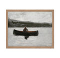 Poster Master Vintage Fishing Poster - Retro Man On Canoe Print - Lake Art - Neutral Gift for Saltwater, Freshwater Fisherman - 