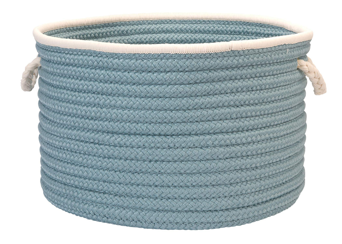 Doodle Edge Colonial Mills Utility Basket, 14 By 10-Inch, Light Blue