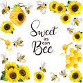 Rozer 35 Pcs Summer Bee Bulletin Board Decorations Back To School Bee Cutouts Sunflower Stickers For Bulletin Board Bee Themed C
