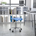 Flash Furniture Taylor Vibrant Bright Blue Tractor Seat and Chrome Stool