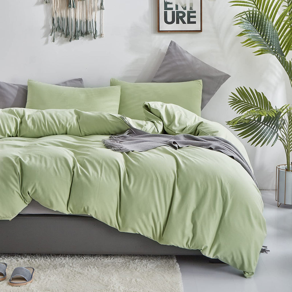 Clothknow Sage Green Queen Comforter Set 3Pcs Green Bedding Comforter Sets Light Green Queen Comforter Soft Sea Green Queen Size