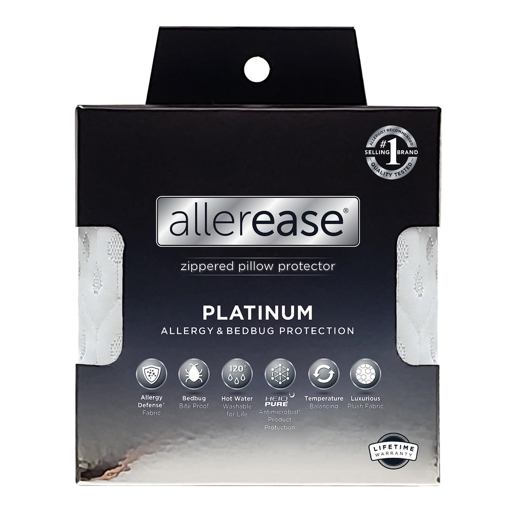Allerease Platinum Zippered Allergy Defense Particles Proof Machine Washable Pillow Protector- King