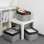 Dullemelo Fabric Baskets For Storage, Rectangular Fabric Storage Bins Collapsible, Perfect For Shelves, Closets, Nursery, Empty