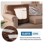 H.Versailtex Stretch 3 Piece T Cushion Sofa Slipcovers Individually Sofa Cushion Covers For 3 Cushion Couch Sofa Seat Cushion Covers With Elastic Bands Featuring Thicker Jacquard Fabric, Caramel