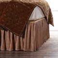 Hiend Accents Stella Faux Silk Velvet Bed Skirt, Dusty Rose, Super Queen Size, Romantic Modern Western Traditional Style Bedding