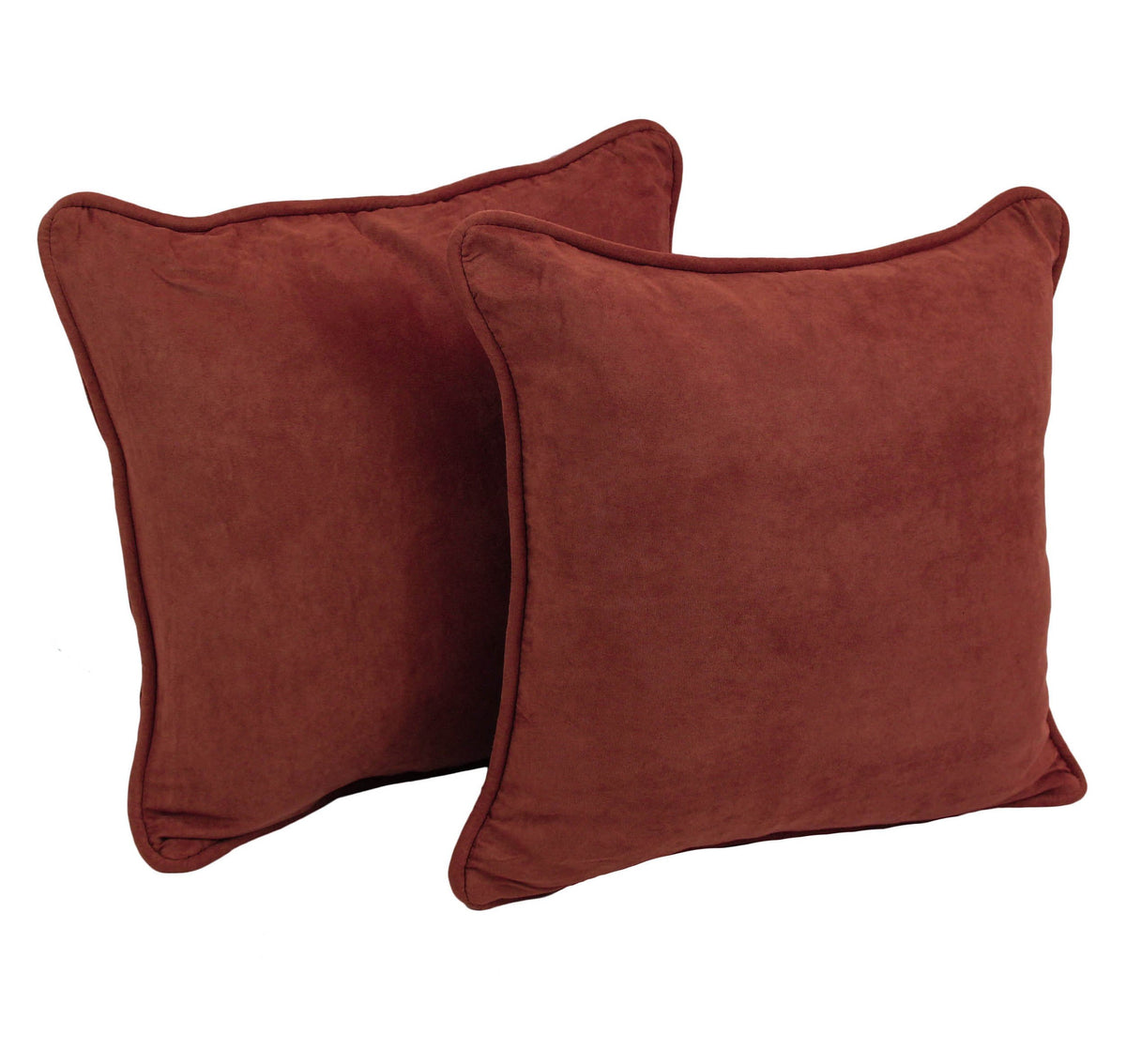 Blazing Needles Corded Microsuede Throw Pillow, 18&quot;, Red Wine 2 Count