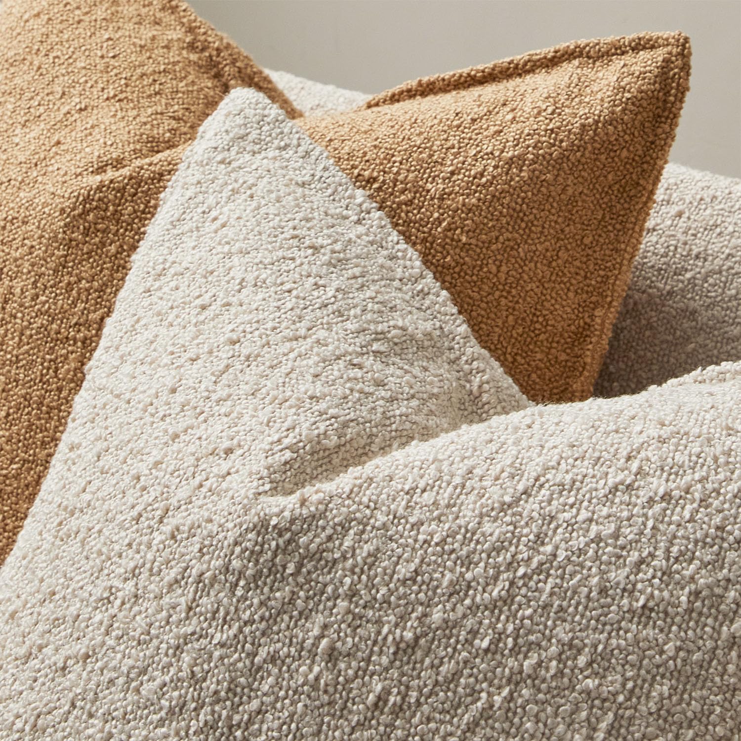 Juspurbet Beige Boucle Throw Pillow Covers 22X22 Inch Set Of 2 For Couch Bedroom Sofa Living Room Decorative Soft Thick Curly Te