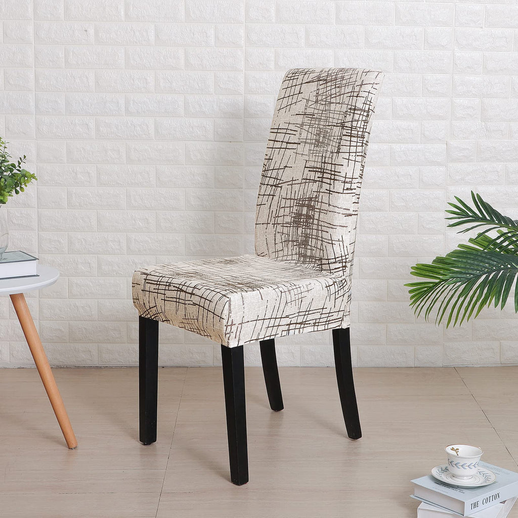 Forcheer Dining Room Chair Covers For Dining Room Set Of 4,Stretch Dining Chair Cover For Dining Room Kitchen Washable Removable(4Pack,Printed Geometric Pattern)