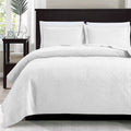 Loves cabin Twin Quilt Set White Bedspreads - Soft Bed Summer Lightweight Bedspread Comforter - Modern Style Wave Pattern Cover
