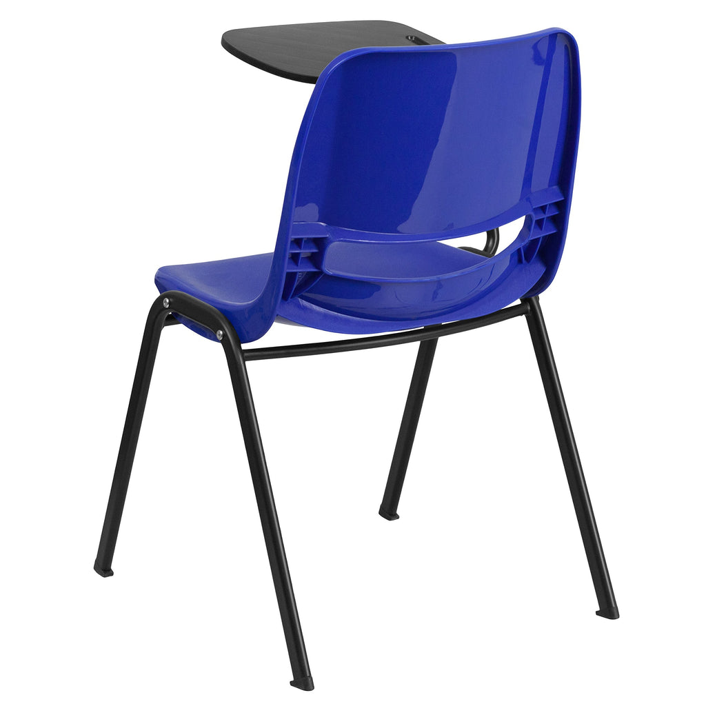Flash Furniture Hercules Blue Ergonomic Shell Chair With Right Handed Flip-Up Tablet Arm