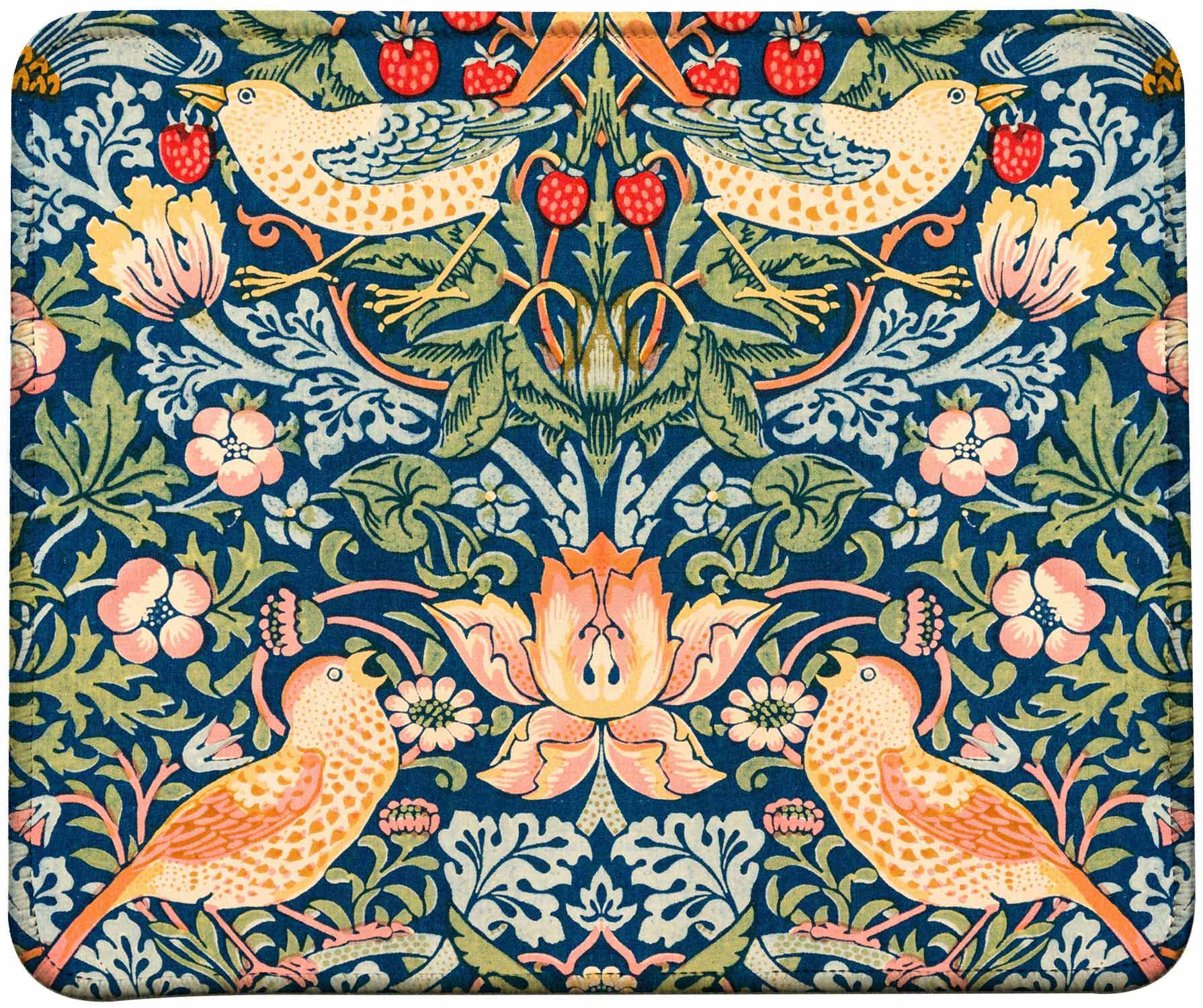Vivipow Vintage William Morris Strawberry Thief Mouse Pad, Stitched Edges Mouse Pad With Vintage Pattern