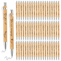 Watersay 30 Pcs Inspirational Bamboo Ballpoint Pens Flower Pens With Black Ink Employee Appreciation Gift Thank You Gift Party F