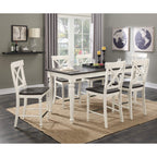 Wallace & Bay Maddox Dining Table, 78 inch, Brown & Distressed White