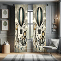 Ambesonne Animals Window Curtains, Nostalgia Feels Happy Tale Of Animal Friends Giraffe Zebra Lion With Birds, Lightweight Decor