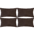 Cozoomy Set Of 4 Dark Brown Decorative Pillow Covers 12X20 Inch Corduroy Throw Pillow Covers For Bed Couch Sofa Living Room Soft