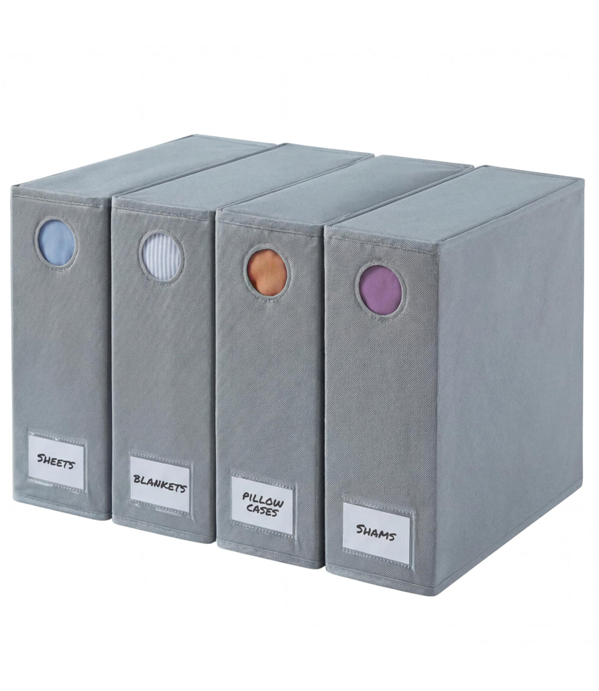 4 Pack Sheet Organizers  Foldable Sheets Set Organizer  King/Queen  Grey