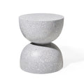 Glitzhome Modern Decorative Garden Stool Heavy Duty Patio Sturdy Faux Terrazzo Garden Stool Side Table Planter Stand For Indoor Covered Outdoor, 17.75' H, Gray