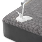 Hanherry 100% Waterproof Mattress Protector King Size - Grey, Mattress Cover 3D Air Fabric Cooling Mattress Pad Cover Smooth Sof