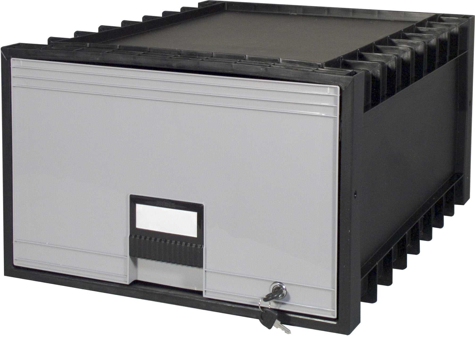 Storex Legal Size Archive Storage Drawer With Lock, 24-Inch Depth, Black/Gray (Stx61402U01C)