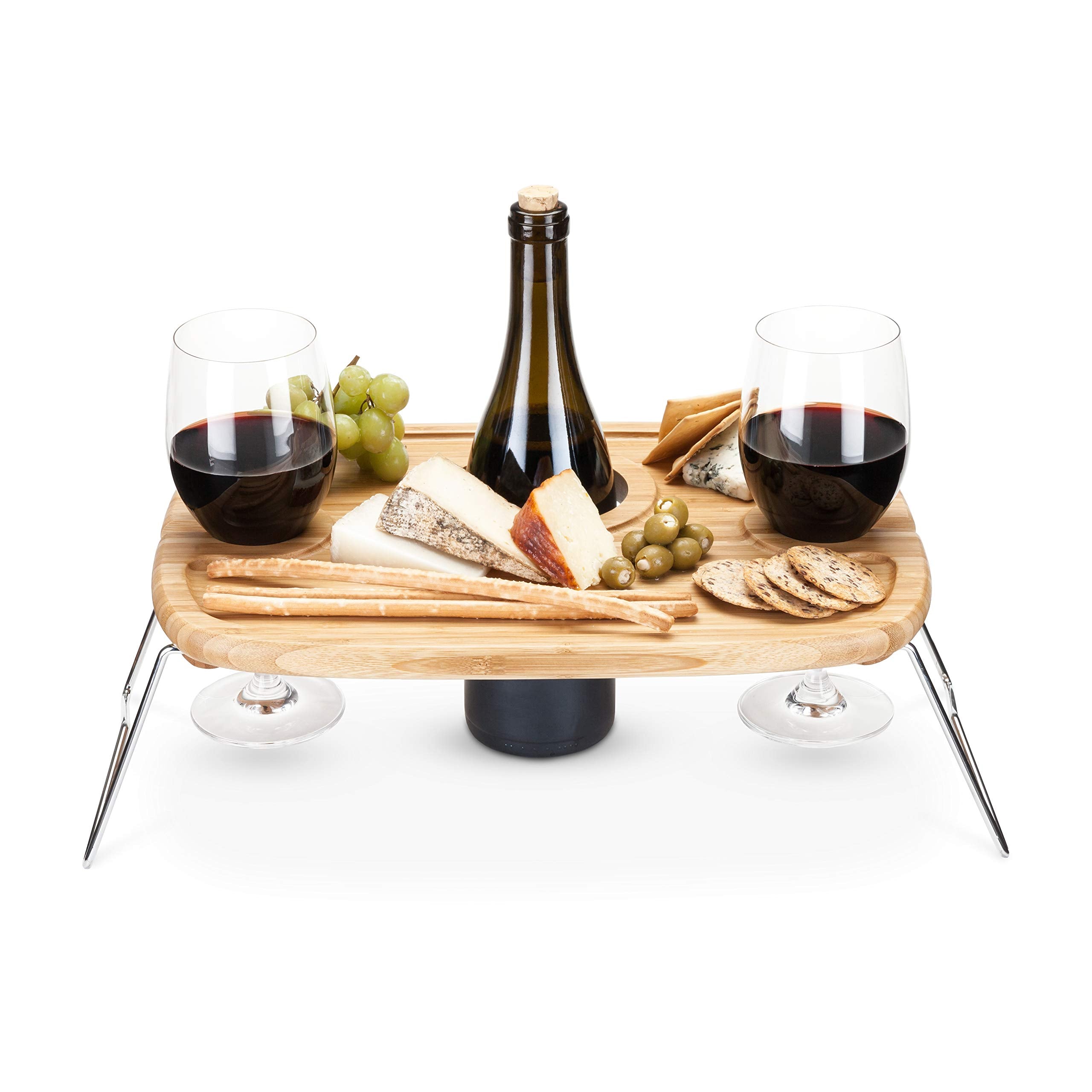 True Dash Wine Table Portable Picnic Table Foldable, Small Folding Table, Wine Accessories, 1.5'X15'X11', Natural
