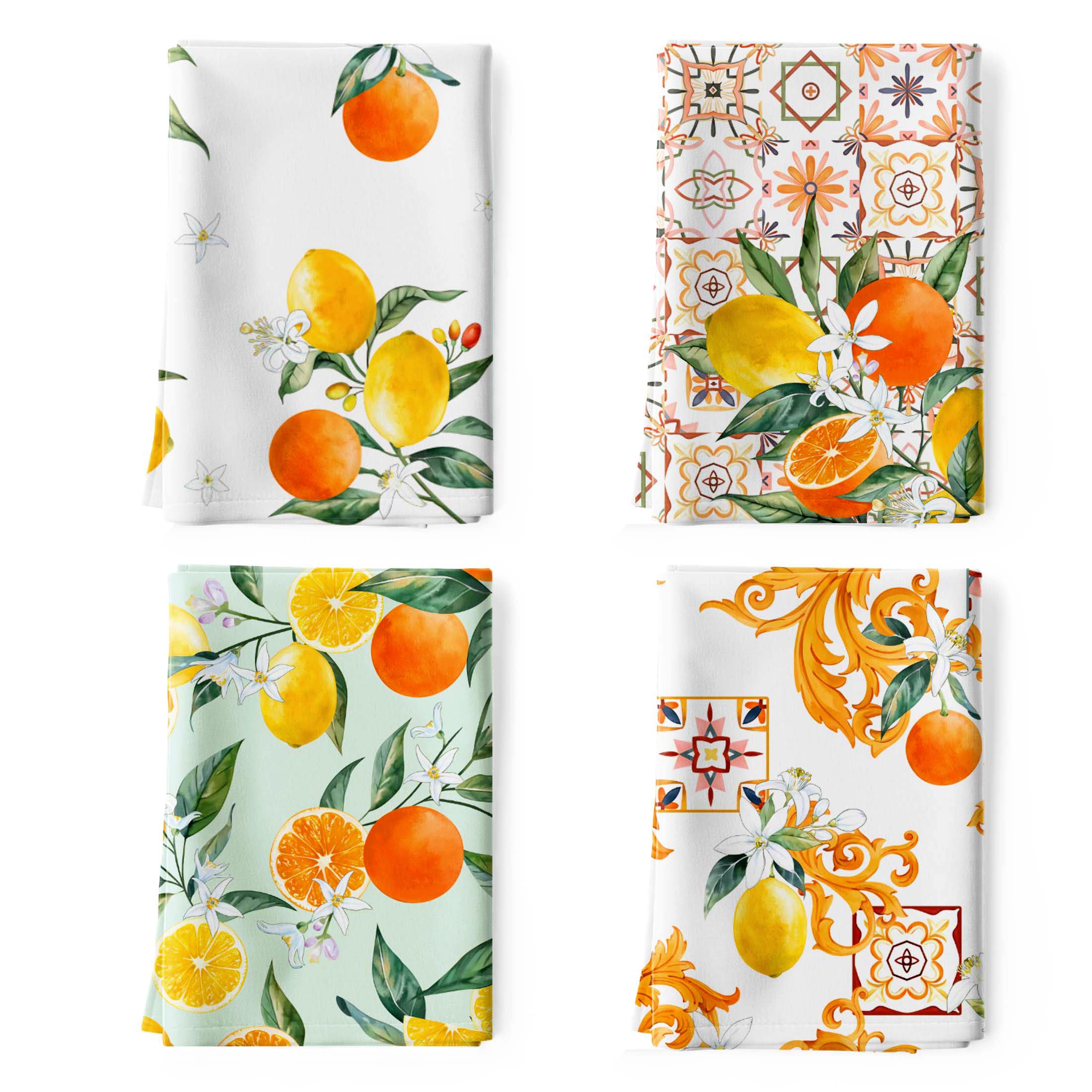 Arquiel Spring Summer Lemon Tea Towels, Cotton Kitchen Towel 18.9    27.5 inch, Quick Drying Dish Cloth for Party Anniversary Ho