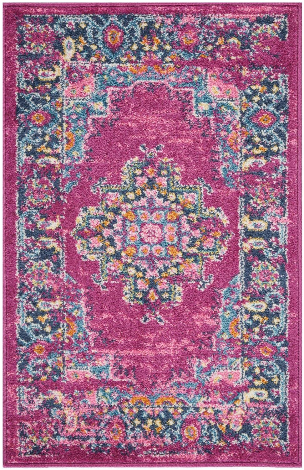 Nourison Passion Fuchsia 12' x 15' Area--Rug, Boho, Traditional, Easy--Cleaning, Non Shedding, Bed Room, Living Room, Hallway (1