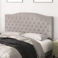 Befurtori Frosted Velvet Upholstered Headboard Queen Size, Tufted Queen Headboard For Queen/Full Adjustable Bed, Curved Integrated Design With Tufted Solid Wood Head Board And Luxury Soft Padded,Taupe