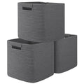 OIAHOMY Storage Cubes 11 Inch Storage Bins-3 Pack, Cotton Rope Woven Baskets for Organizing, Square Baskets for Shelves Organize