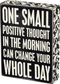 Primitives by Kathy 22675 Floral Trimmed Box Sign, 6 x 8, Positive Thought