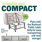 Seminar Folding Table by National Public Seating – 18x96 Portable, Heavy-Duty Foldable Table Indoor/Outdoor Table for Office, Conferences & Training Rooms – Lightweight & Durable, Speckled Gray