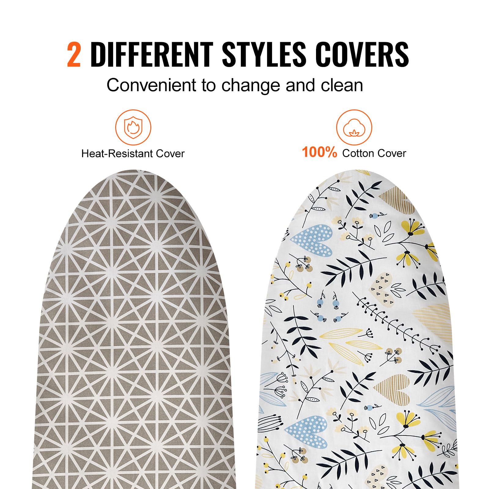 Vevor Ironing Board With Large 51 X 13 Ironing Surface, Thickened 4 Layers Iron Board With Heat Resistant Cover And 100% Cotton