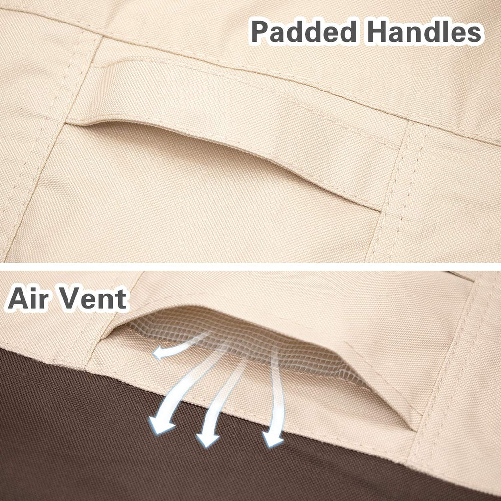 Vailge High Back Patio Chair Cover,Waterproof Outdoor Chair Covers,600D Heavy Duty High-Back Chair Outdoor Patio Furniture Cover - (2 Pack - 35' L X 28W X 35' H, Beige & Brown)