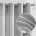 Jinchan Curtains Linen Textured Casual Weave Curtain For Living Room Grommet Top Light Filtering Window Drapes Panels For Bedroo
