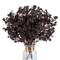 HIAGROW Babys Breath Artificial Flowers, 8 Bundles Real Touch Black Fake Flowers Burgundy Silk Flowers Bulk for Vase Home Office
