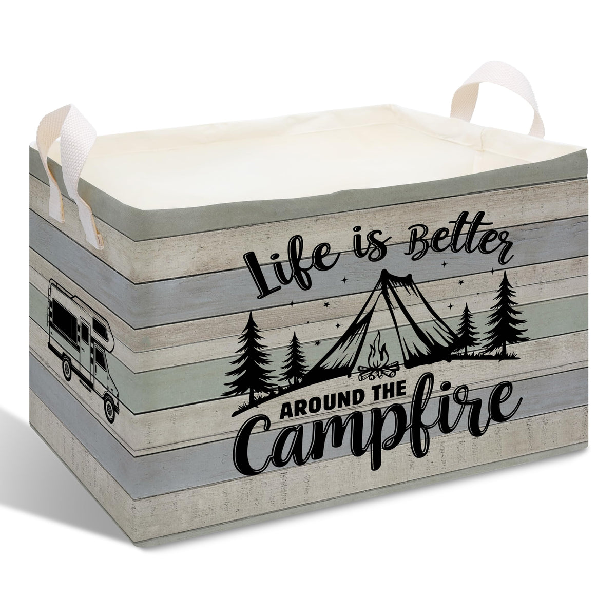 CIAEXRN Camping Storage Basket  Life Is Better Around the Campfire
