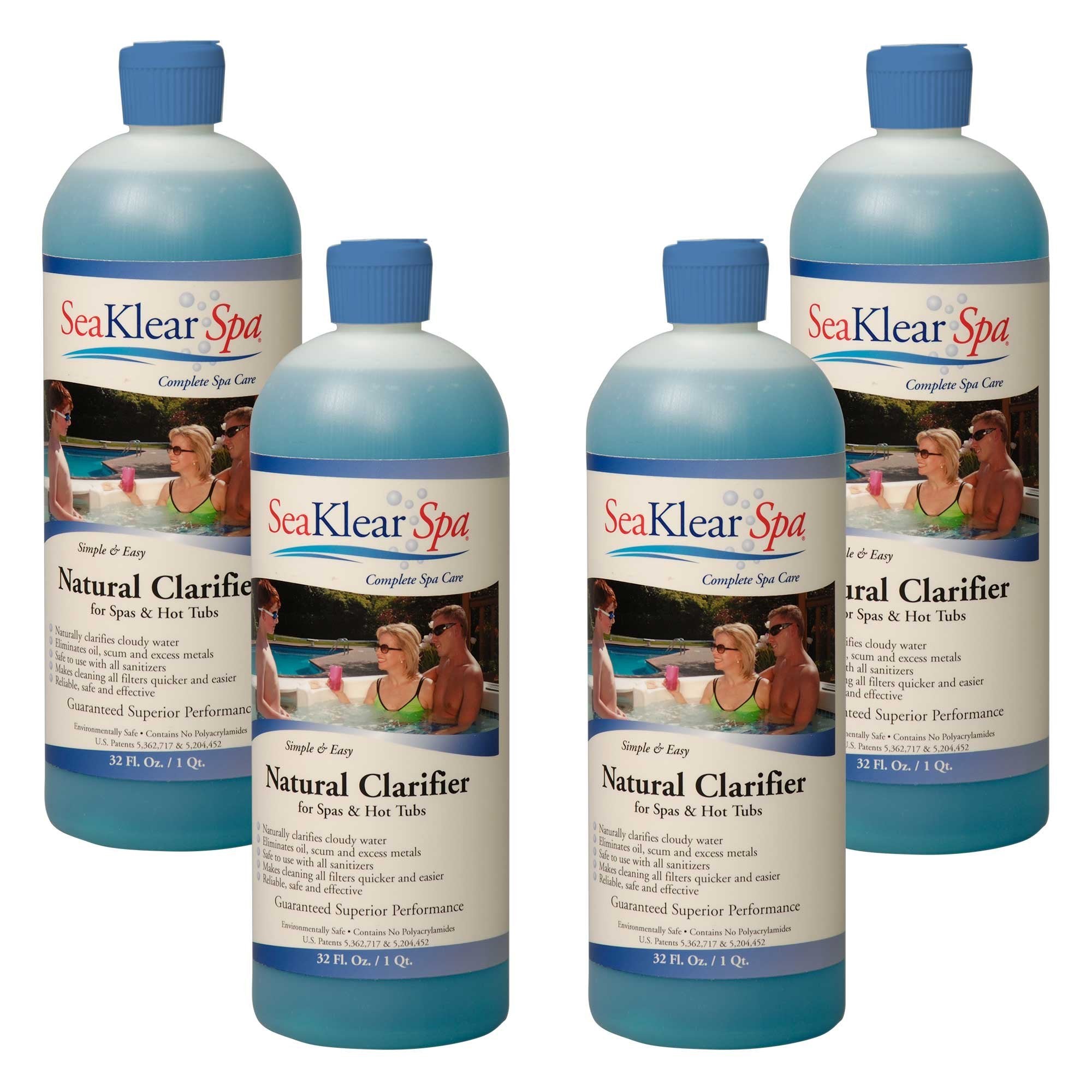 Sea Klear Sksbp-04 Natural Clarifier For Spas And Hot Tubs, 1-Quart, 4-Pack