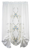 Today'S Curtain Verona Reverse Embroidery Tie-Up Shade, 63', White/Blue