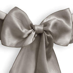 Lann'S Linens - 100 Elegant Satin Wedding/Party Chair Cover Sashes/Bows - Ribbon Tie Back Sash - Silver