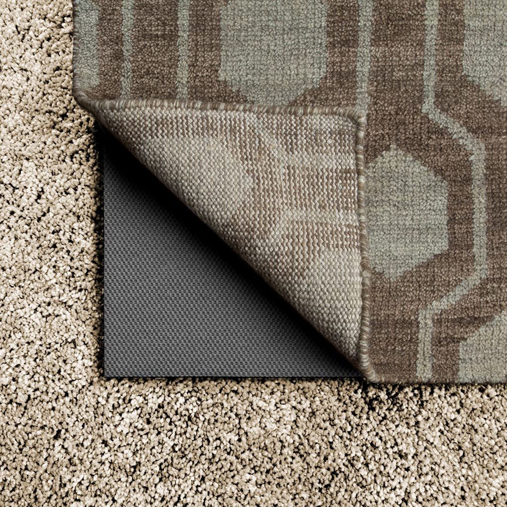 HomeRoots Synthetic Fibers, Latex Backing 9'x12' Grey Non Slip Rug Pad