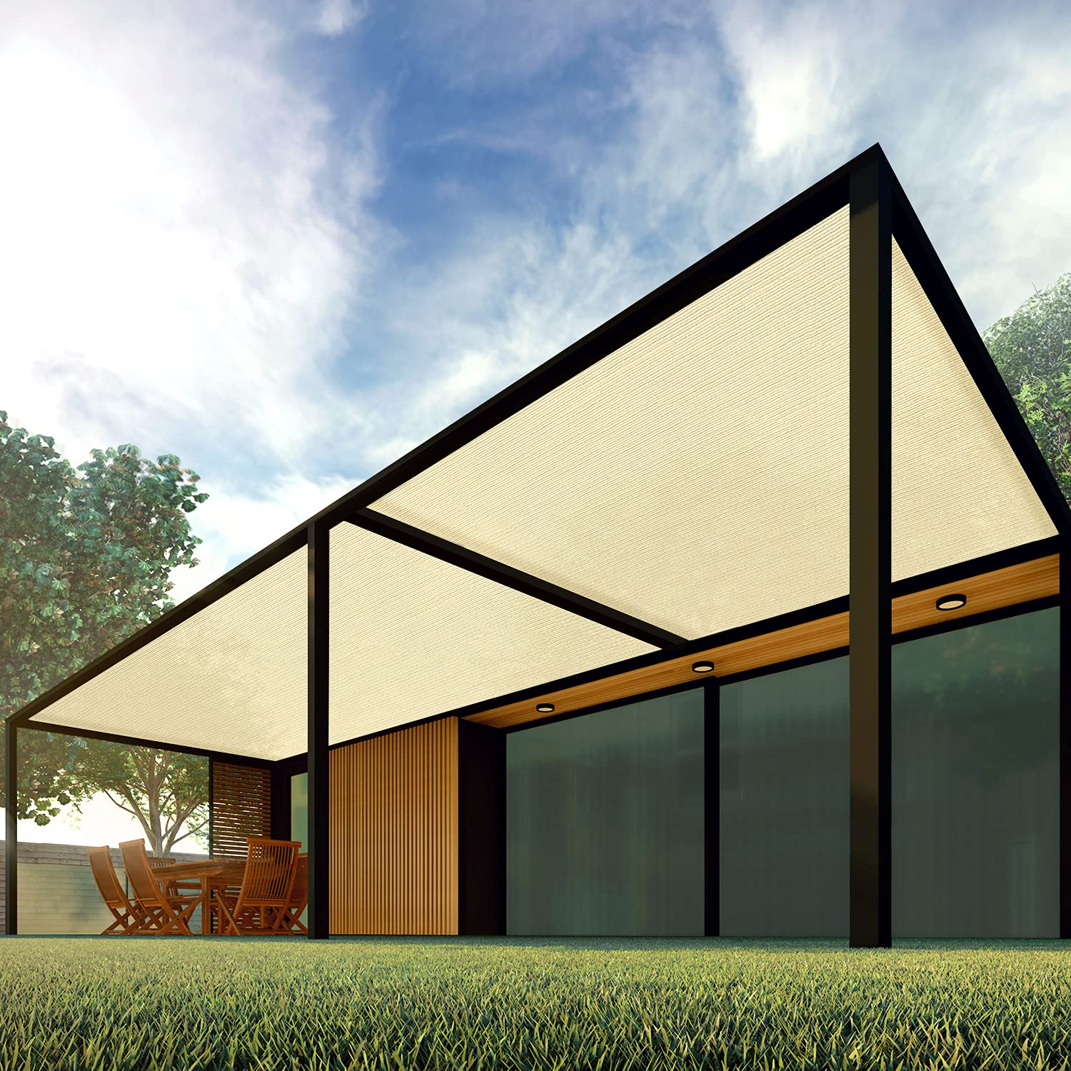 Patio Paradise 6  x 292  Shade Cloth 6/8/12 FT Sun Shade Fabric Roll UV Block Windscreen Canopy Pergola Cover Cloth Sunscreen 