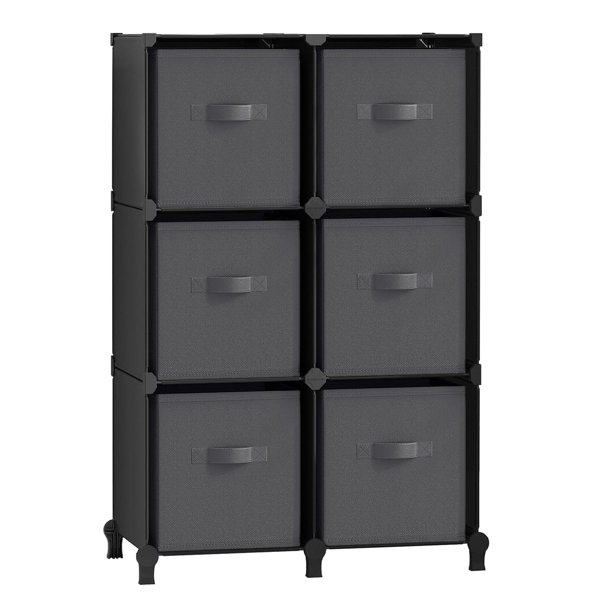 SONGMICS Cube Storage Organizer with Storage Boxes, Set of 6-Cube Organizer, 6 Collapsible Non-Woven Fabric Bins, Customizable, 